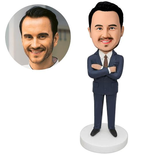 Personalized Businessman Valentine's Day Gifts Bobblehead With Engraved Text